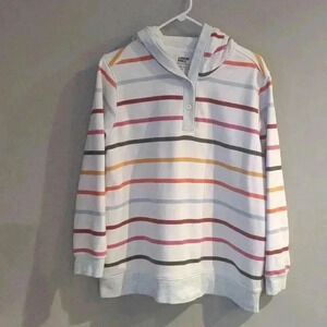 Lands End Serious Sweats‎ autumn colors hoodie women's large( 14-16)